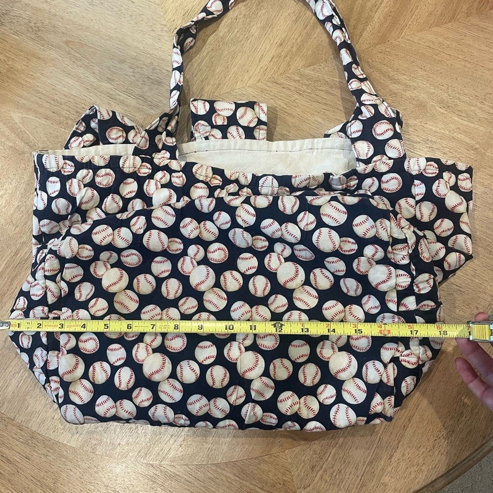 Handmade (great heavy quality) Baseball Tote Bag 10 Pockets 
Canvas inside.
$30